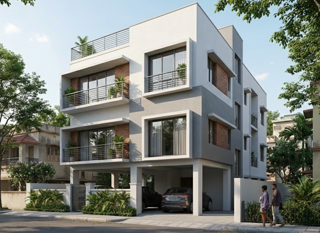 Modern home built by NVN Consultancy